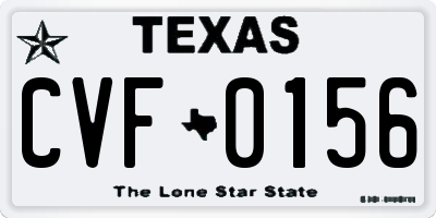 TX license plate CVF0156