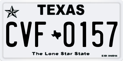 TX license plate CVF0157