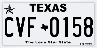 TX license plate CVF0158
