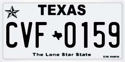 TX license plate CVF0159