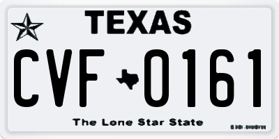 TX license plate CVF0161