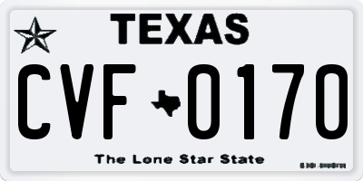 TX license plate CVF0170