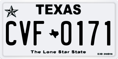 TX license plate CVF0171