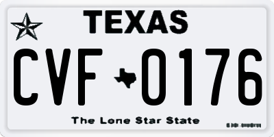 TX license plate CVF0176