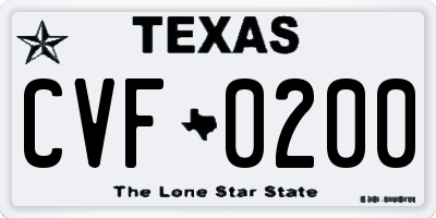 TX license plate CVF0200