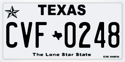 TX license plate CVF0248