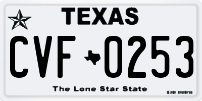 TX license plate CVF0253