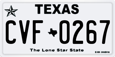 TX license plate CVF0267