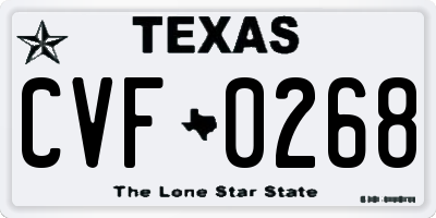 TX license plate CVF0268