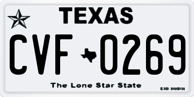 TX license plate CVF0269