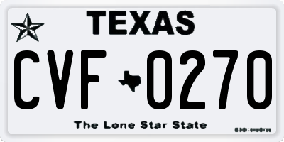 TX license plate CVF0270