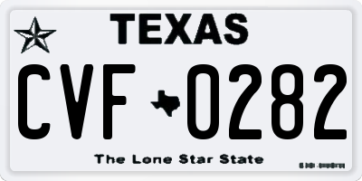 TX license plate CVF0282