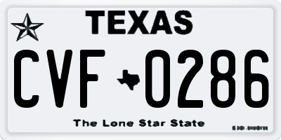 TX license plate CVF0286