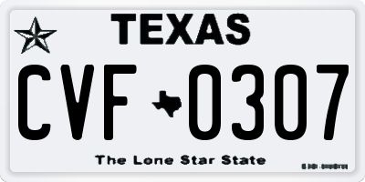 TX license plate CVF0307