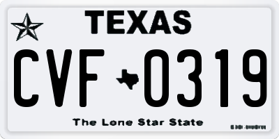 TX license plate CVF0319