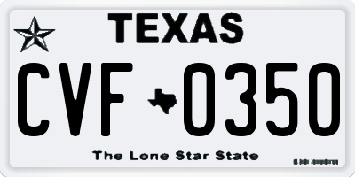 TX license plate CVF0350