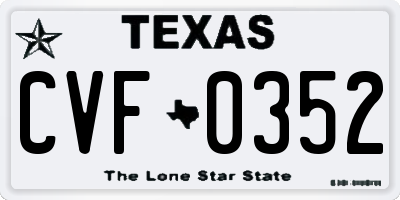 TX license plate CVF0352