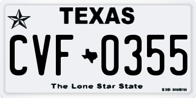 TX license plate CVF0355