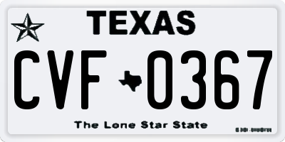 TX license plate CVF0367