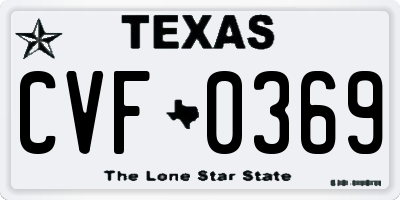 TX license plate CVF0369