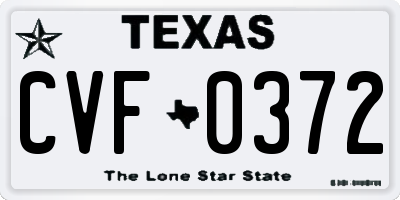 TX license plate CVF0372