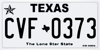 TX license plate CVF0373