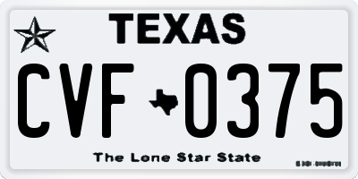 TX license plate CVF0375