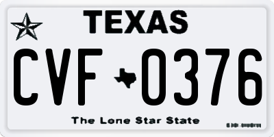 TX license plate CVF0376