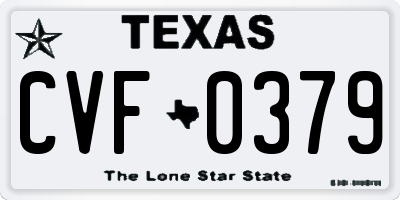TX license plate CVF0379
