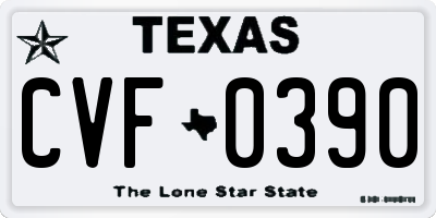 TX license plate CVF0390