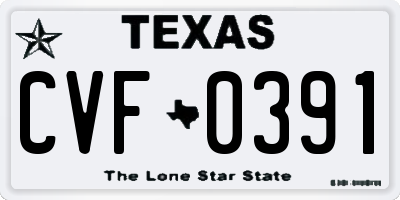TX license plate CVF0391