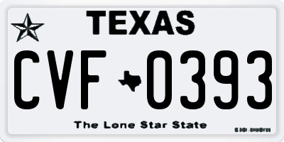 TX license plate CVF0393