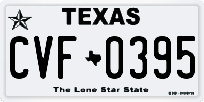 TX license plate CVF0395