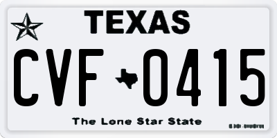 TX license plate CVF0415