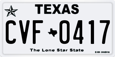 TX license plate CVF0417