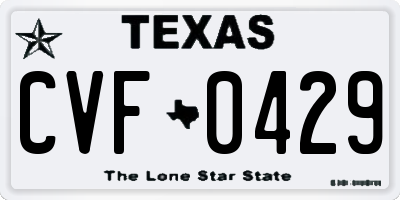 TX license plate CVF0429
