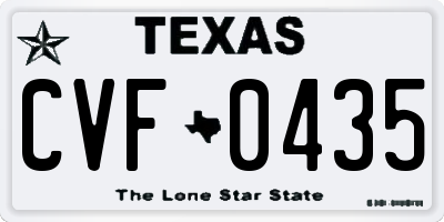 TX license plate CVF0435