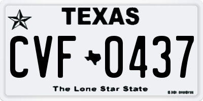 TX license plate CVF0437