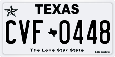 TX license plate CVF0448