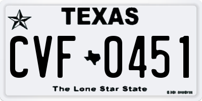 TX license plate CVF0451