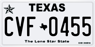 TX license plate CVF0455