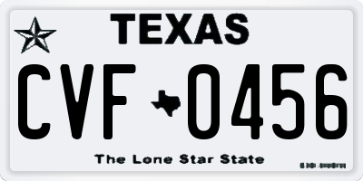 TX license plate CVF0456