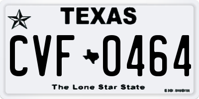 TX license plate CVF0464