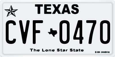 TX license plate CVF0470