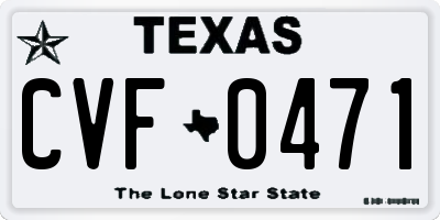 TX license plate CVF0471