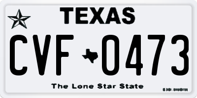 TX license plate CVF0473