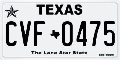 TX license plate CVF0475
