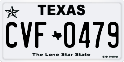 TX license plate CVF0479