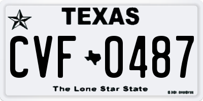 TX license plate CVF0487