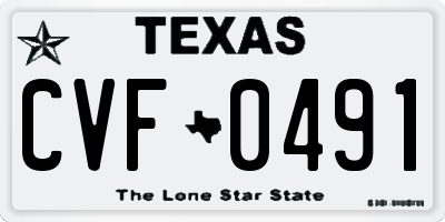 TX license plate CVF0491